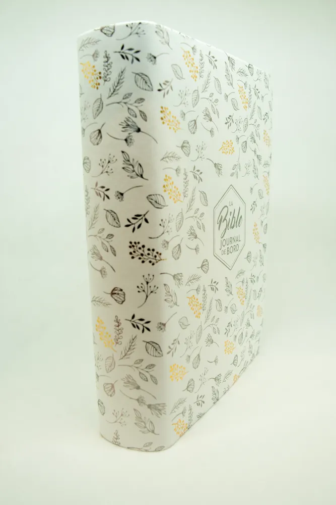 Bible SG21 Journal de bord souple Vivella blanc motifs dorés