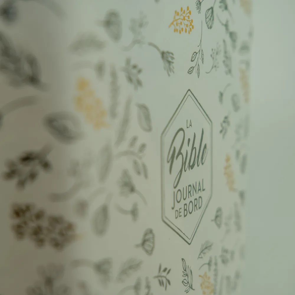 Bible SG21 Journal de bord souple Vivella blanc motifs dorés