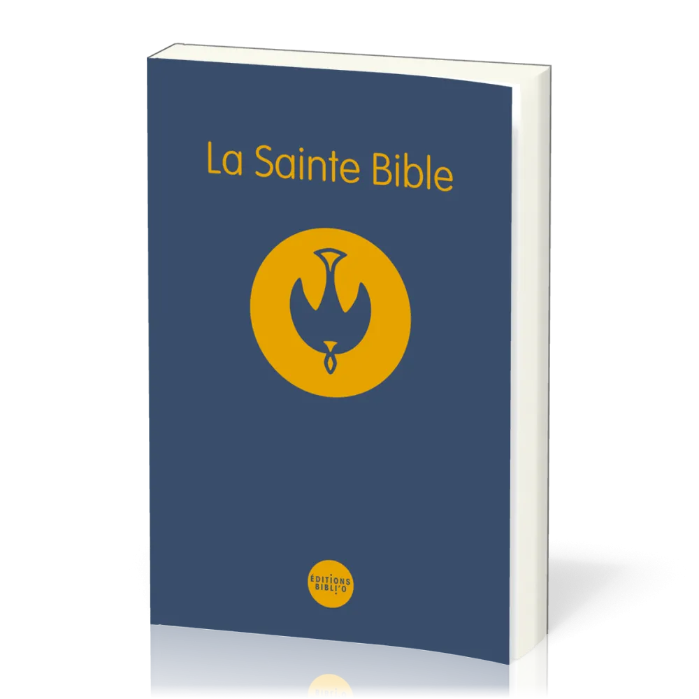 Bible Colombe brochée bleue avec notes de réference
