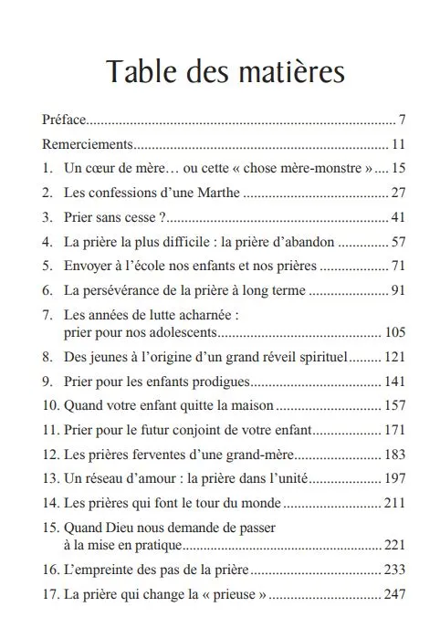 Prière d'une mère, La