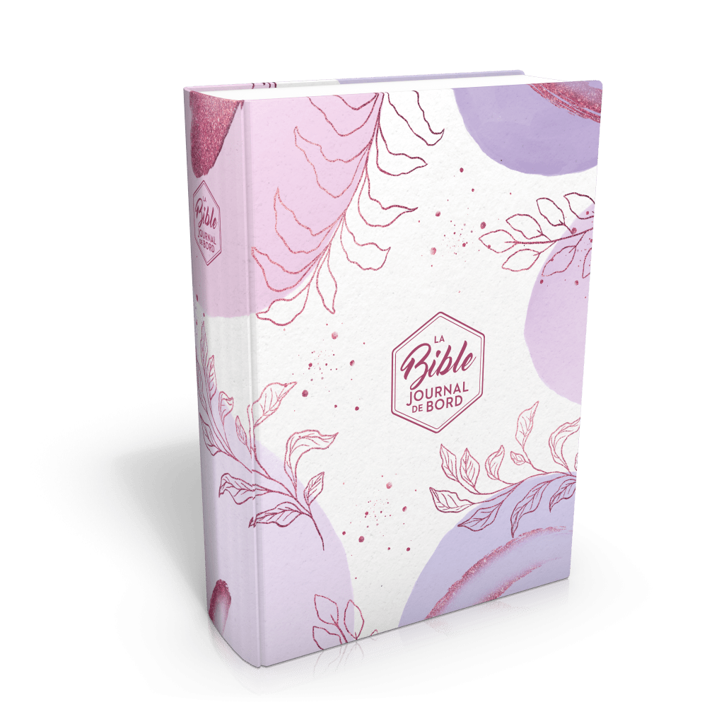 Bible SG21 Journal de bord rigide toile feuilles rose