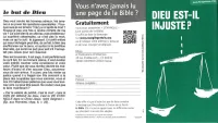 Dieu est-il injuste ?