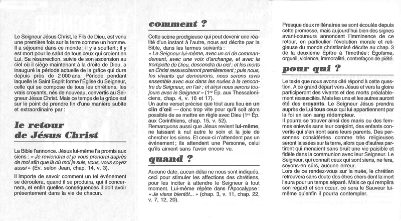 Le Seigneur Jésus va revenir