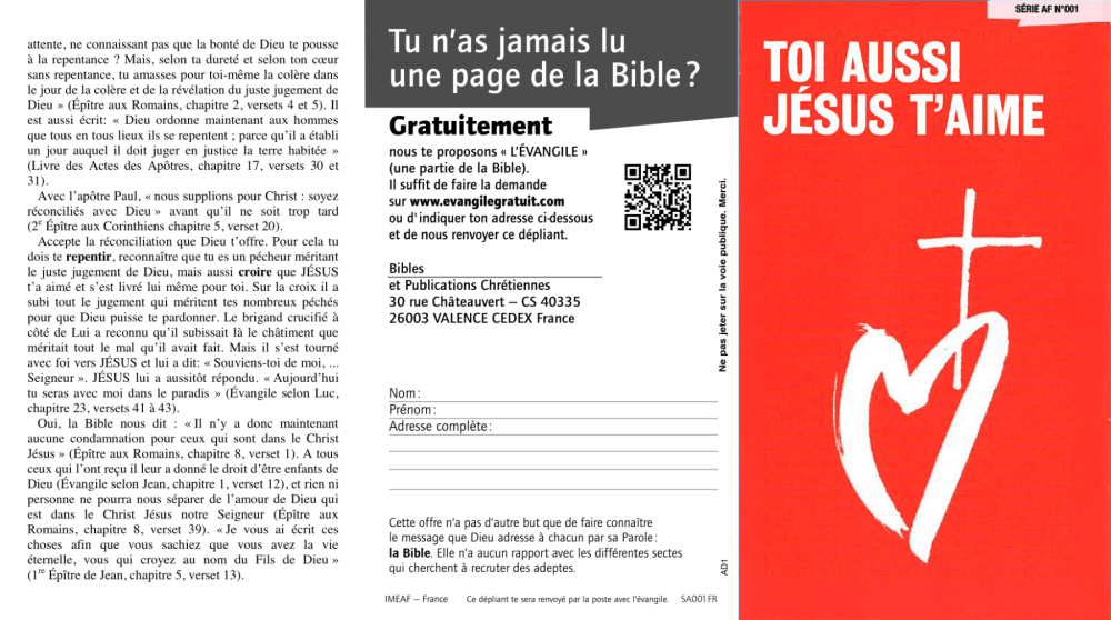 Toi aussi Jésus t'aime