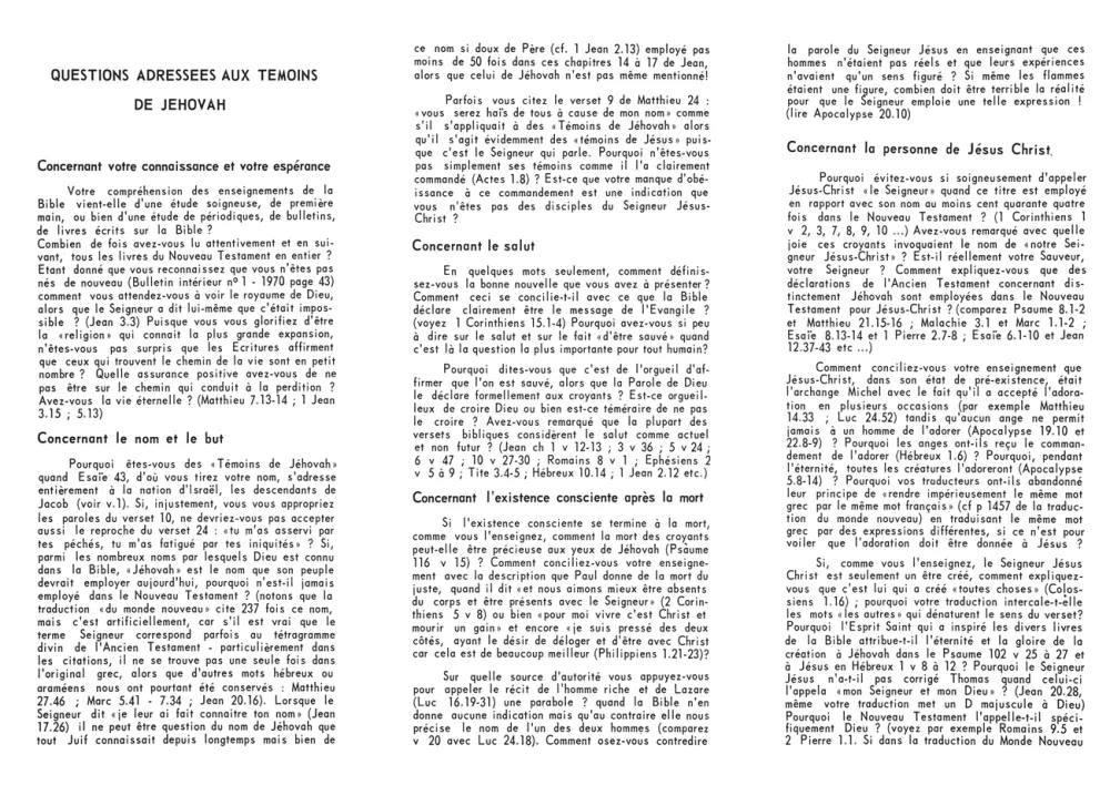 Les témoins de Jéhovah sont-ils d'accord avec la Bible ?