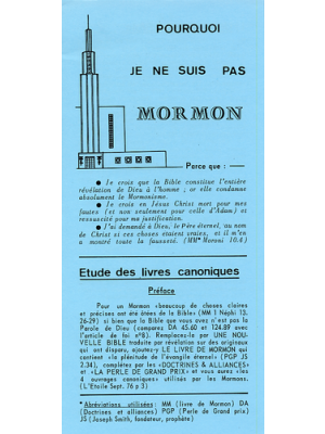 Pourquoi je ne suis pas mormon ?