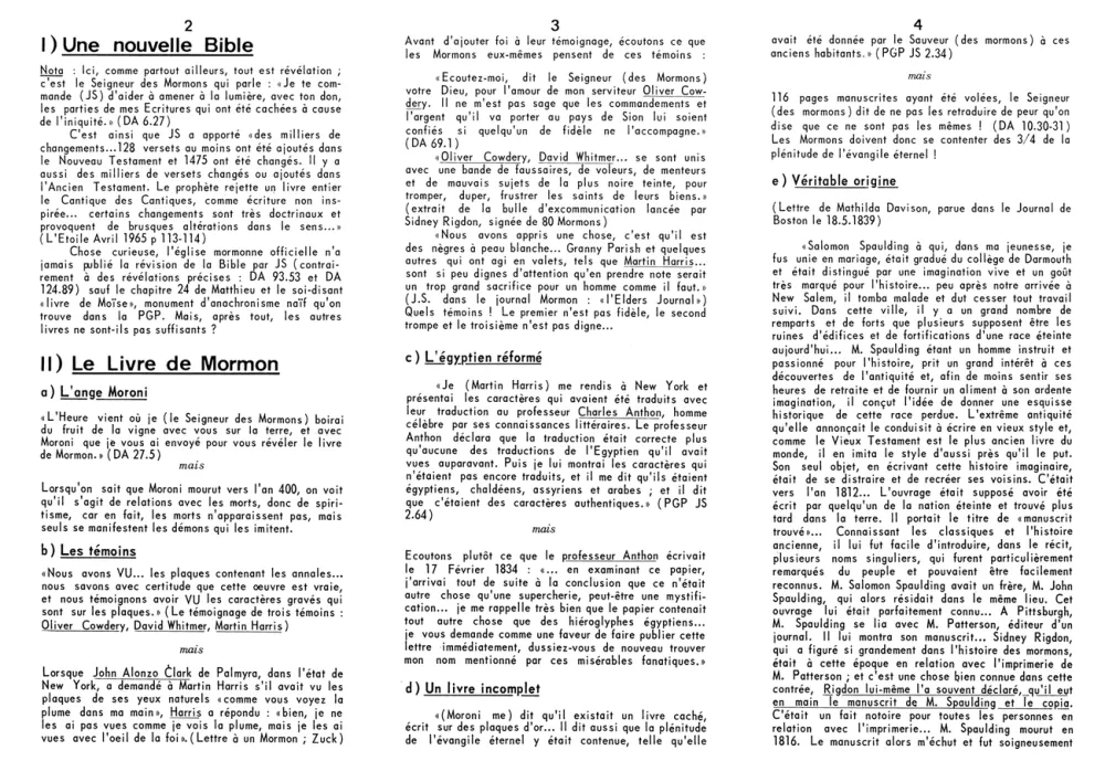 Pourquoi je ne suis pas mormon ?