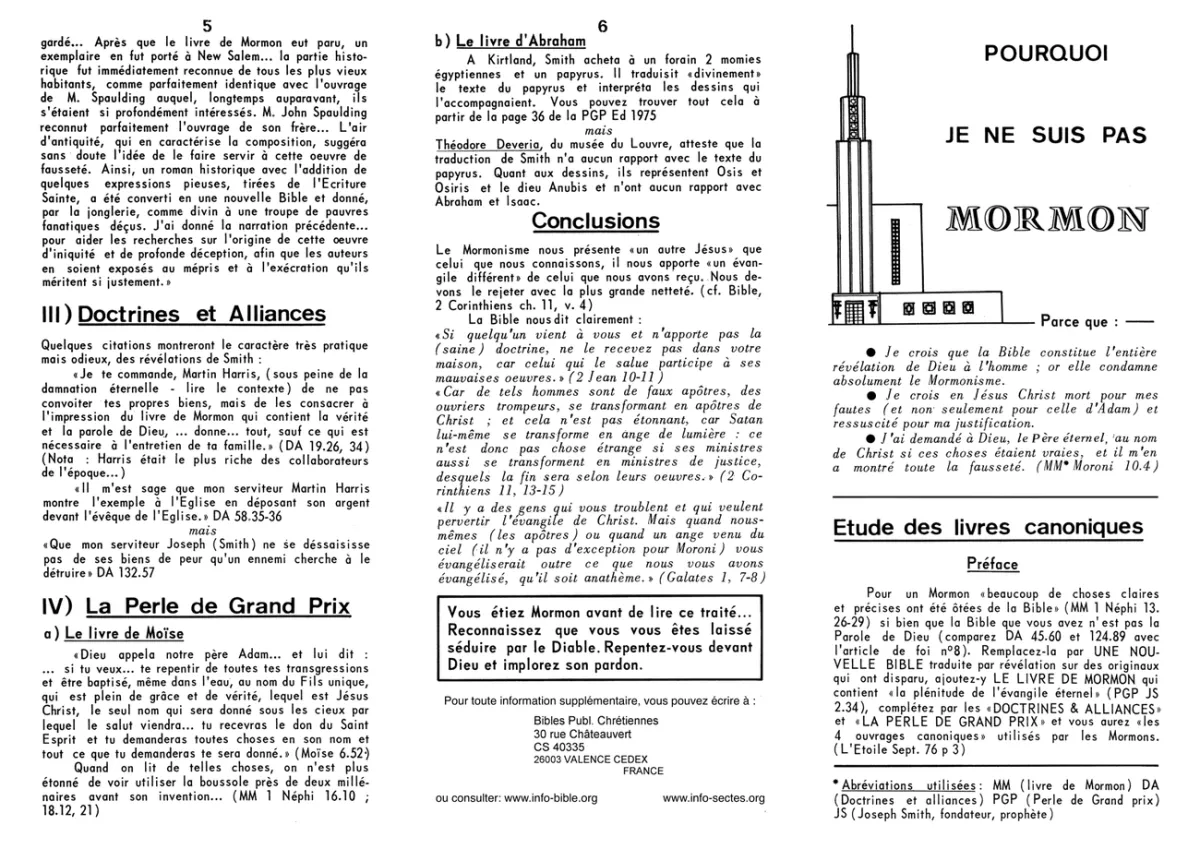 Pourquoi je ne suis pas mormon ?