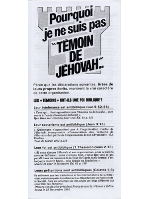 Pourquoi je ne suis pas témoin de Jéhovah ?