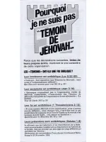 Pourquoi je ne suis pas témoin de Jéhovah ?