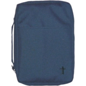 Housse L bleu/blanc croix argenté