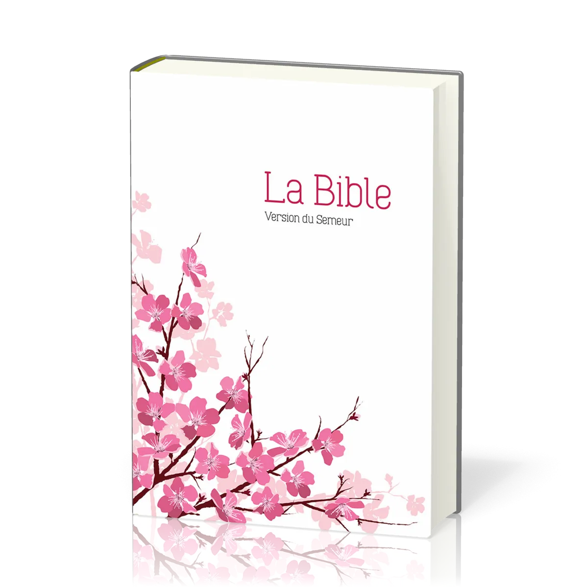 Bible Semeur rigide blanc fleurs d'amandier