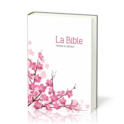 Bible Semeur rigide blanc fleurs d'amandier
