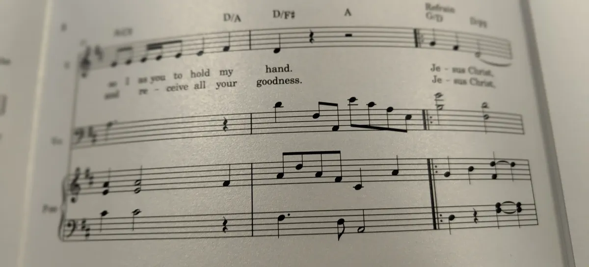 Partition Bless us, Lord (voice, cello, piano)