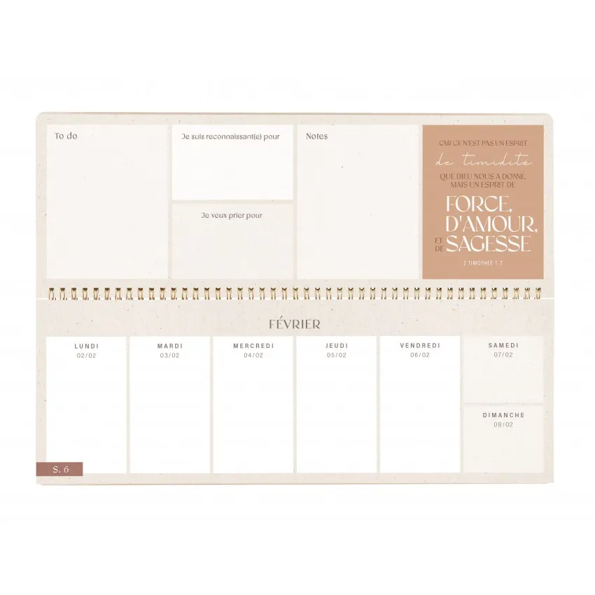 Calendrier - Confiance quotidienne (semainier)