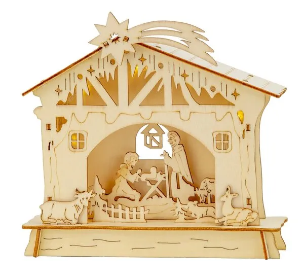 Crèche bois + LED