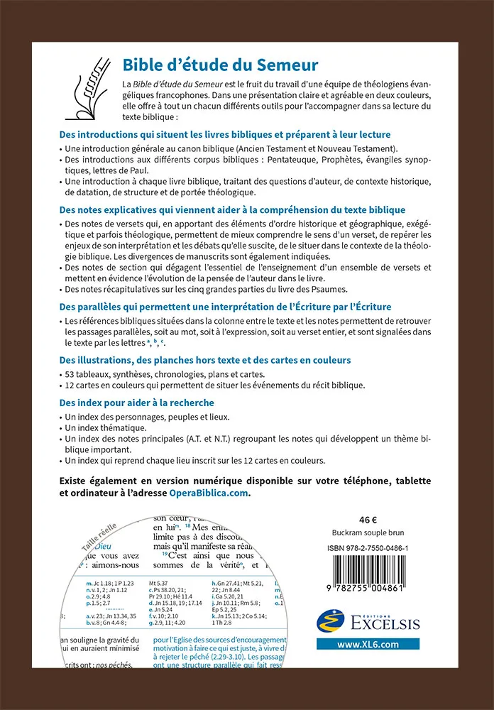 Bible Semeur Etude souple textile brun