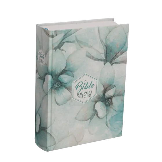 Bible SG21 Journal de bord rigide textile fleurs bleues