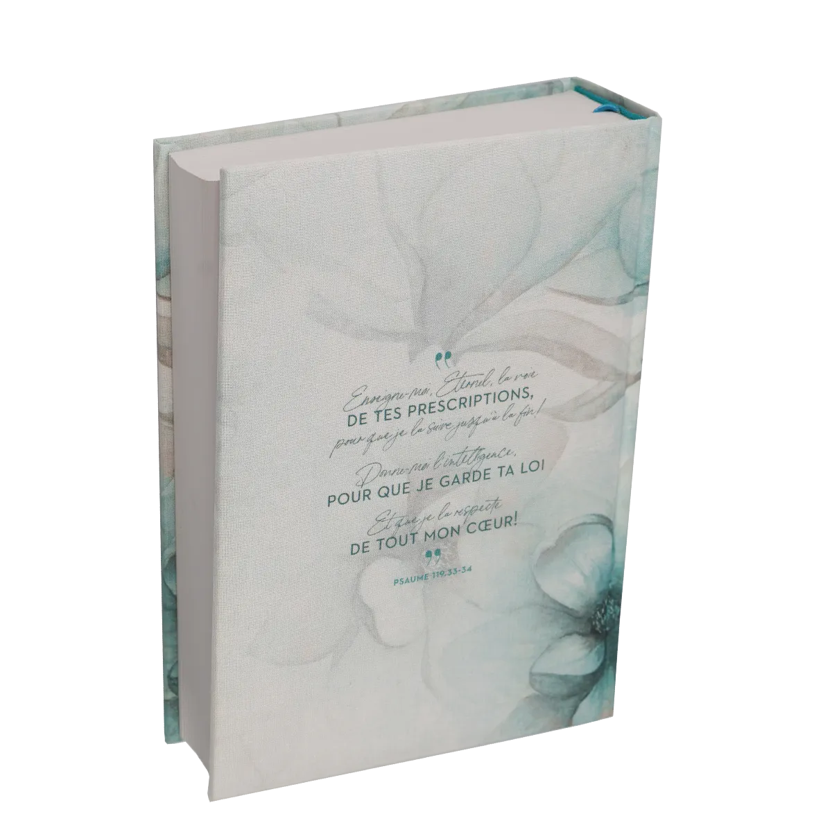 Bible SG21 Journal de bord rigide textile fleurs bleues
