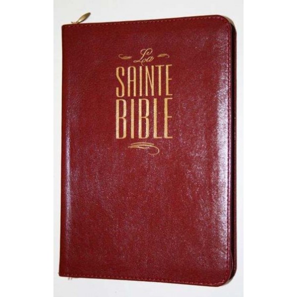 Bible Esaïe 55 souple Bordeaux Zip Onglets