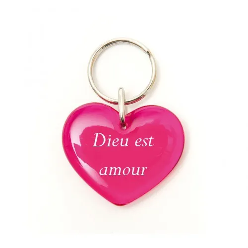 Porte-clés coeur "Dieu est amour"