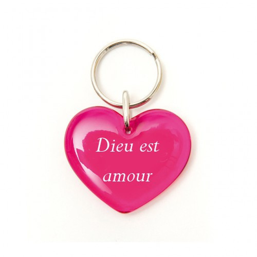 Porte-clés coeur "Dieu est amour"