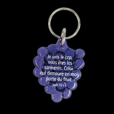 Porte-clés grappe violet - Je suis le cep Jean 15:5