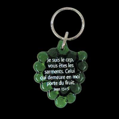 Porte-clés grappe vert - Je suis le cep Jean 15:5