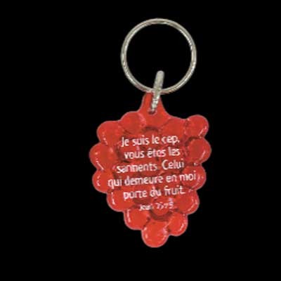 Porte-clés grappe rouge - Je suis le cep Jean 15:5