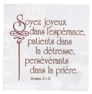Céramique - Soyez joyeux dans ... Romains 12:12