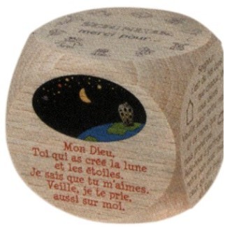 Mini dé 6 Prières du soir 5 cm