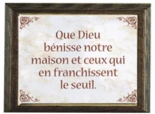 Céramique cadre chêne doré - Que Dieu bénisse votre maison...