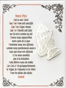 Céramique avec mains en prière - Relief