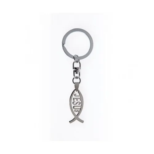 Porte-clés ICHTUS Jésus métal 10cm