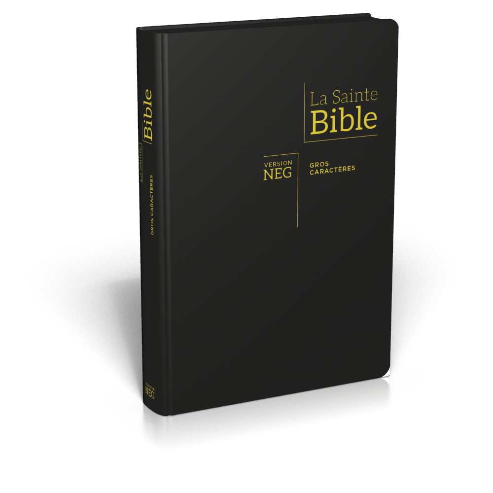 Bible NEG gros caractères souple noir or onglets zip