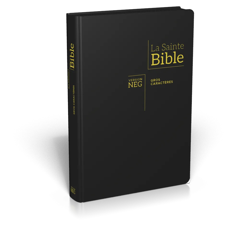 Bible NEG gros caractères souple noir or onglets zip