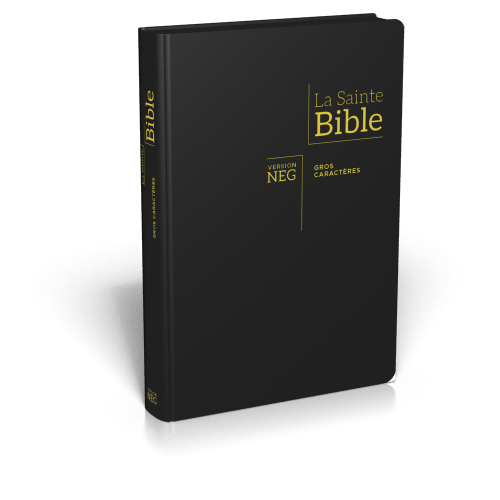 Bible NEG gros caractères souple noir or onglets zip
