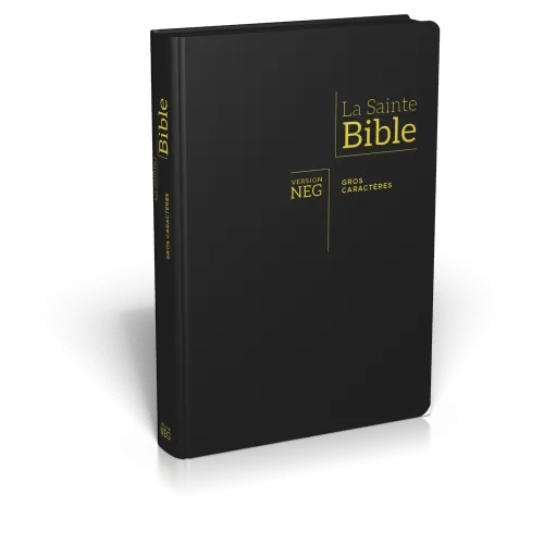 Bible NEG gros caractères souple noir or onglets zip