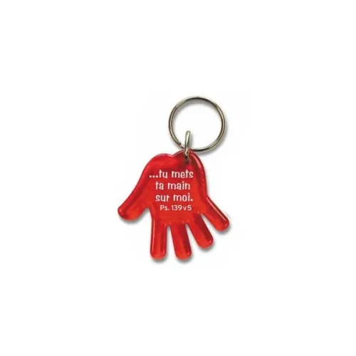 Porte-clés main rouge - Ps 139:5