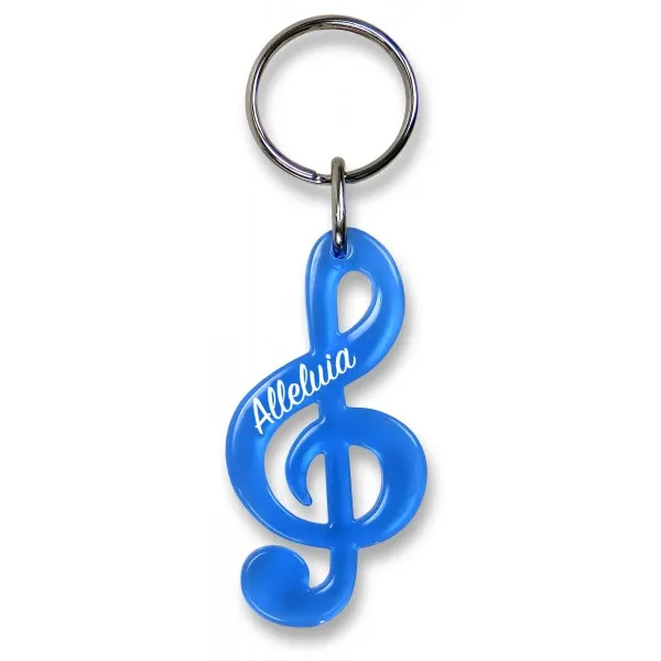 Porte-clés Clé de Sol bleu Alléluia