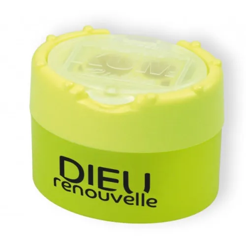 Taille-crayon "Dieu renouvelle" - Jaune fluo