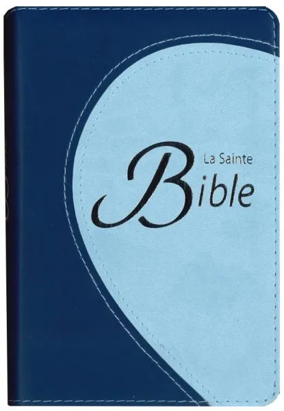 Bible Segond 1910 duo bleu argent