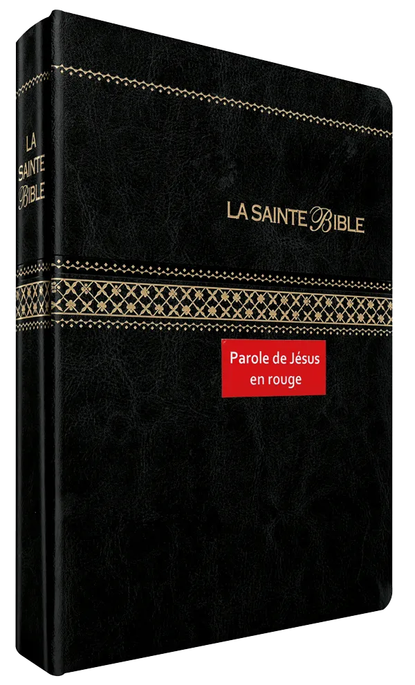 Bible Segond 1910 famille souple noire or onglets - Paroles de Jésus en rouge