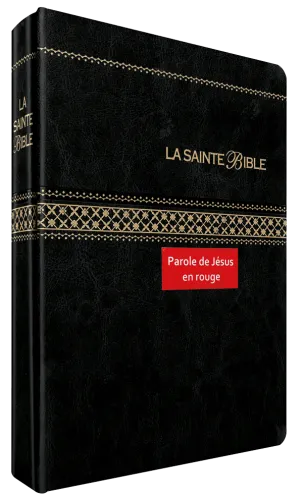 Bible Segond 1910 famille souple noire or onglets - Paroles de Jésus en rouge