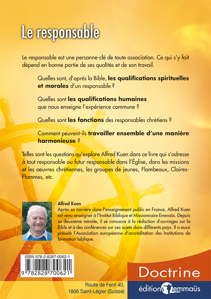 Responsable, Le - qualifications/fonctions