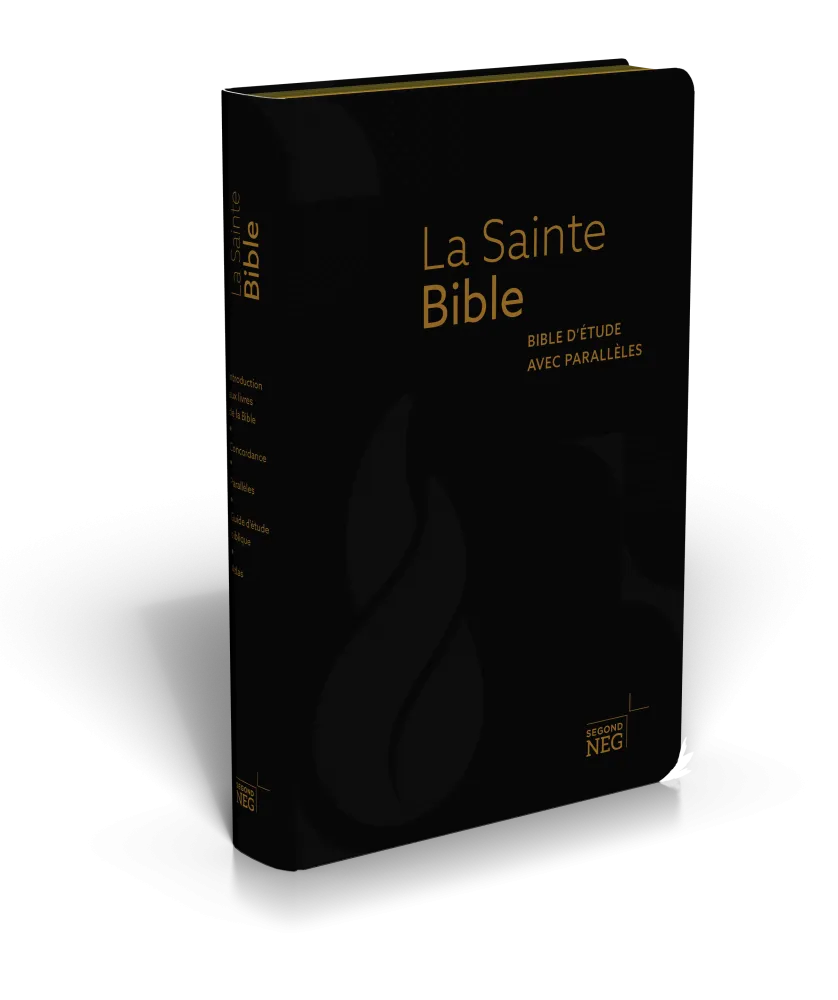 Bible NEG étude parallèles souple noire or onglets