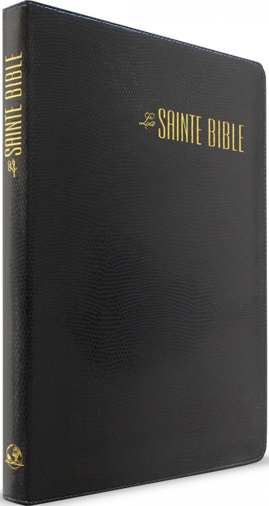 Bible Esaïe 55 confort souple lézard Noir - Zip