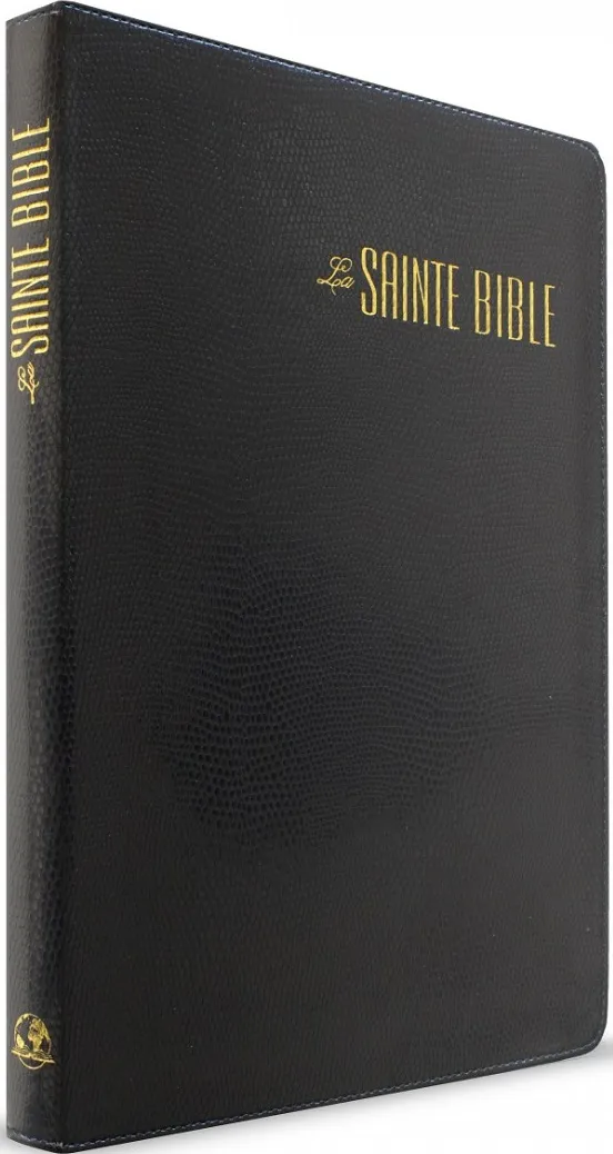 Bible Esaïe 55 confort souple lézard Noir - Zip