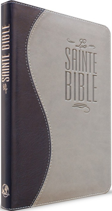 Bible Esaïe 55 souple duo bleu nuit/ gris zip