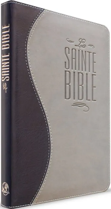Bible Esaïe 55 souple duo bleu nuit/ gris zip